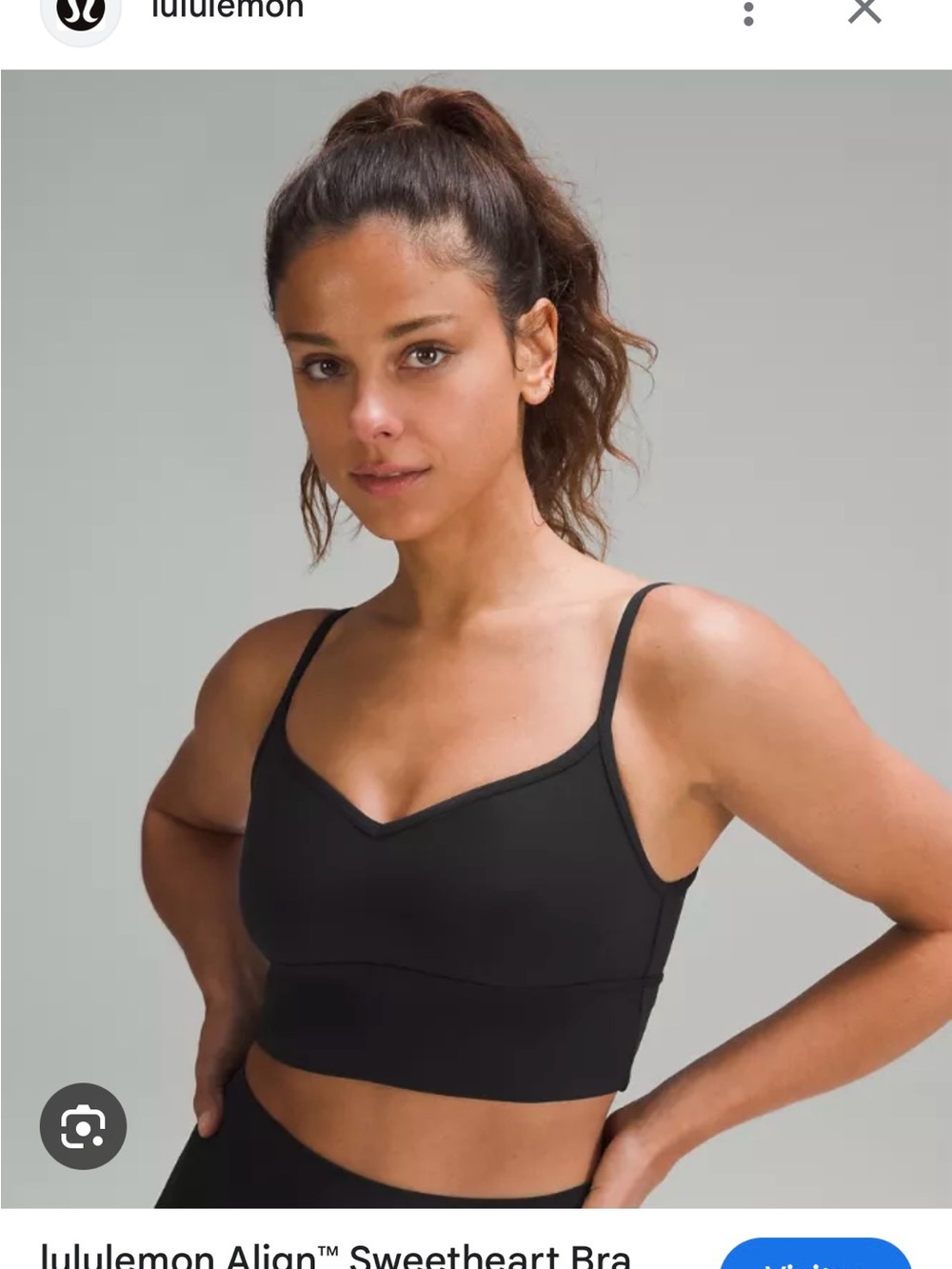 lululemon Black sweetheart align Sports Bra with Thin Straps